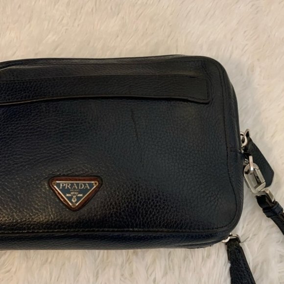 Prada Saffiano Leather Zippered Travel Organizer Blue & Burgundy - Picture 4 of 16